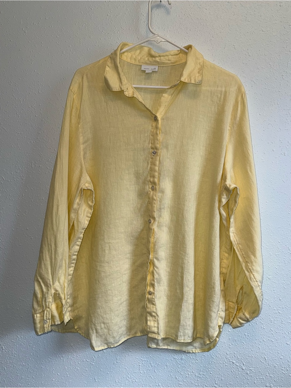 J. Jill Linen Lightweight Yellow Button-Up Shirt